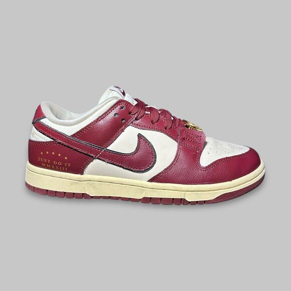 Nike Dunk Low GS “Just Do It” Red and Sail Sneakers - Size 7.5 - Picture 2 of 7